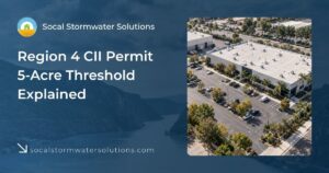 Aerial view of a commercial property illustrating the Region 4 CII Permit 5-acre threshold.